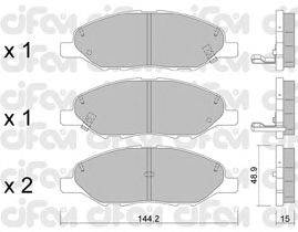 Комплект тормозных колодок, дисковый тормоз CIFAM 822-811-0