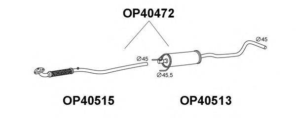 Средний глушитель выхлопных газов VENEPORTE OP40472
