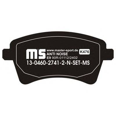Комплект тормозных колодок, дисковый тормоз MASTER-SPORT 13-0460-2741-2N-SET-MS