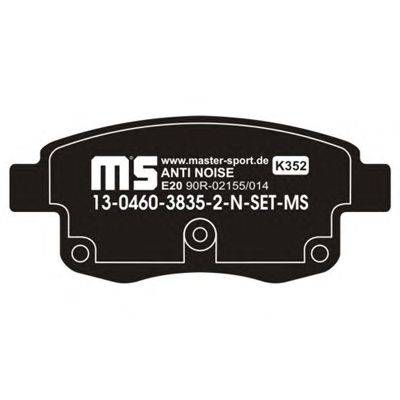 Комплект тормозных колодок, дисковый тормоз MASTER-SPORT 13-0460-3835-2-SET-MS