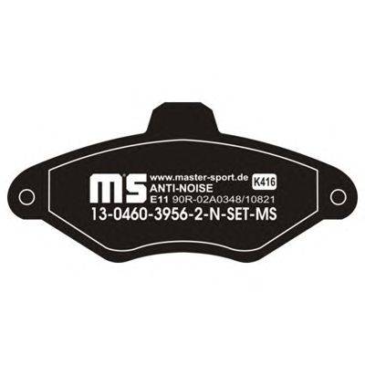 Комплект тормозных колодок, дисковый тормоз MASTER-SPORT 13-0460-3956-2N-SET-MS