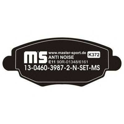 Комплект тормозных колодок, дисковый тормоз MASTER-SPORT 13-0460-3987-2N-SET-MS
