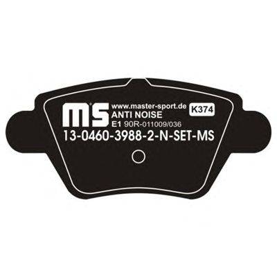 Комплект тормозных колодок, дисковый тормоз MASTER-SPORT 13-0460-3988-2N-SET-MS
