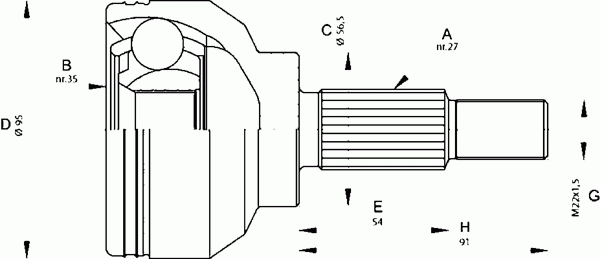 Шарнирный комплект, приводной вал OPEN PARTS CVJ5663.10