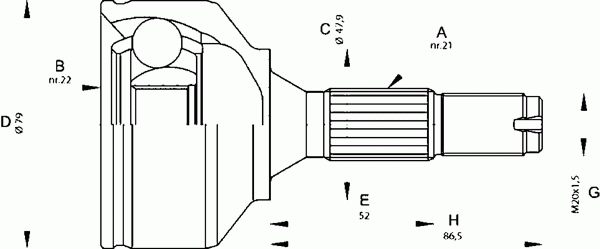 Шарнирный комплект, приводной вал OPEN PARTS CVJ5668.10