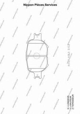 Комплект тормозных колодок, дисковый тормоз NPS 6133169