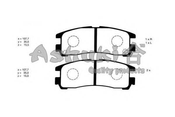 Комплект тормозных колодок, дисковый тормоз ASHUKI C012-05