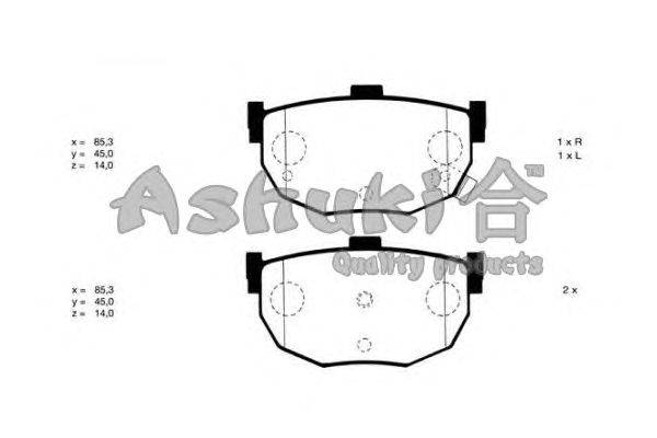 Комплект тормозных колодок, дисковый тормоз ASHUKI N011-30
