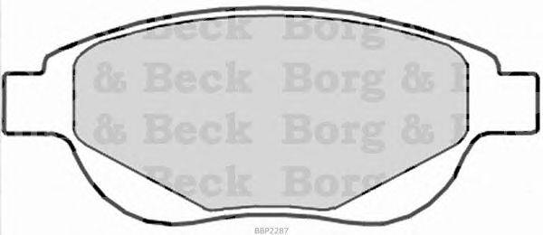 Комплект тормозных колодок, дисковый тормоз BORG & BECK BBP2287