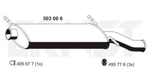 Глушитель выхлопных газов конечный ERNST 503006