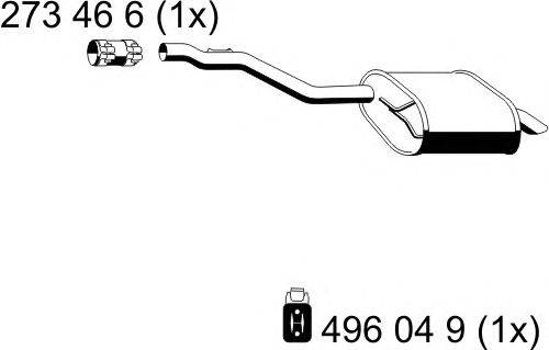 Глушитель выхлопных газов конечный ERNST 250108