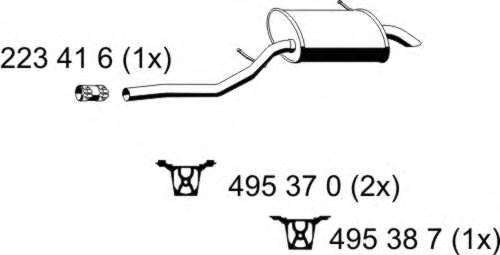 Глушитель выхлопных газов конечный ERNST 290159