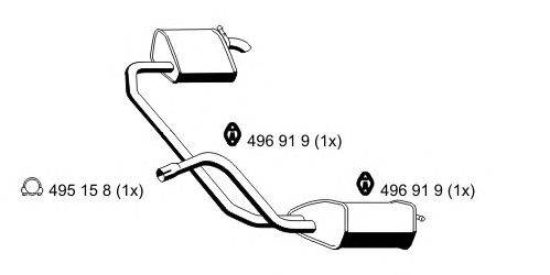Глушитель выхлопных газов конечный ERNST 344258