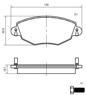 Комплект тормозных колодок, дисковый тормоз VEMA K414500