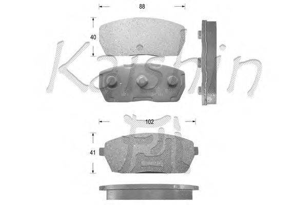 Комплект тормозных колодок, дисковый тормоз KAISHIN D9017