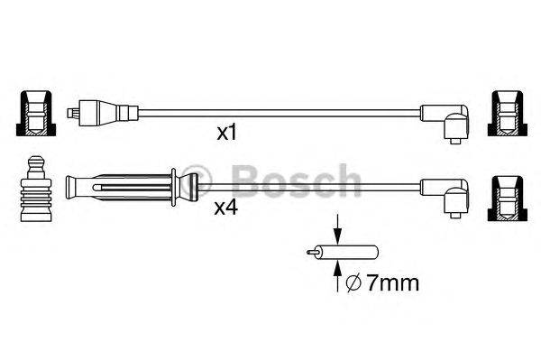 Комплект проводов зажигания BOSCH 0 986 357 236