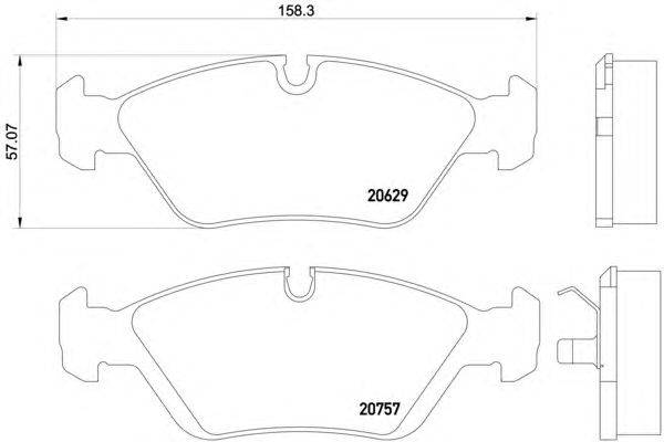 Комплект тормозных колодок, дисковый тормоз HELLA PAGID 20629
