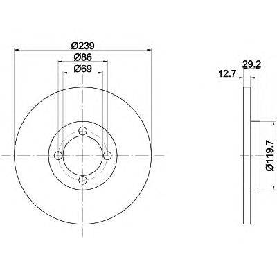 Тормозной диск HELLA PAGID 8DD 355 100-861