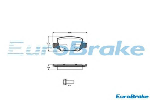 Комплект тормозных колодок, дисковый тормоз EUROBRAKE 5501223348