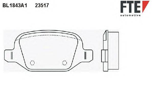 Комплект тормозных колодок, дисковый тормоз FTE BL1843A1