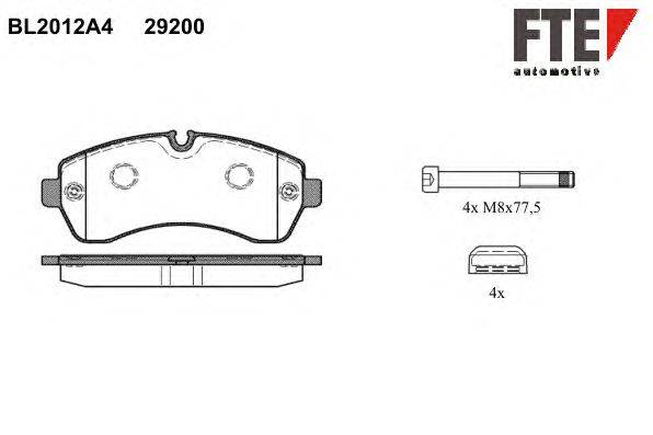 Комплект тормозных колодок, дисковый тормоз FTE BL2012A4