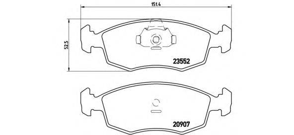 Комплект тормозных колодок, дисковый тормоз BREMBO P23079