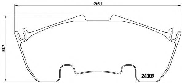 Комплект тормозных колодок, дисковый тормоз BREMBO 24309