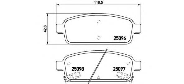 Комплект тормозных колодок, дисковый тормоз BREMBO P 59 078