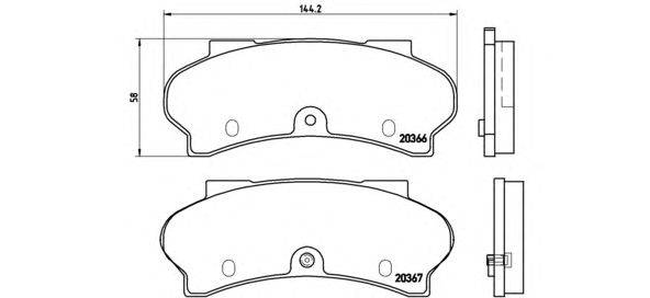 Комплект тормозных колодок, дисковый тормоз BREMBO 20367