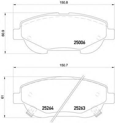 Комплект тормозных колодок, дисковый тормоз TOYOTA 04465YZZED