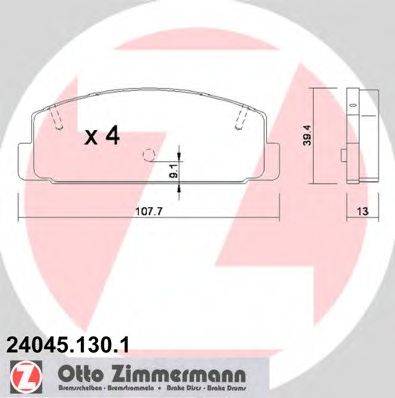 Комплект тормозных колодок, дисковый тормоз ZIMMERMANN 24045