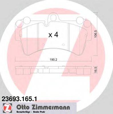 Комплект тормозных колодок, дисковый тормоз ZIMMERMANN 236931651