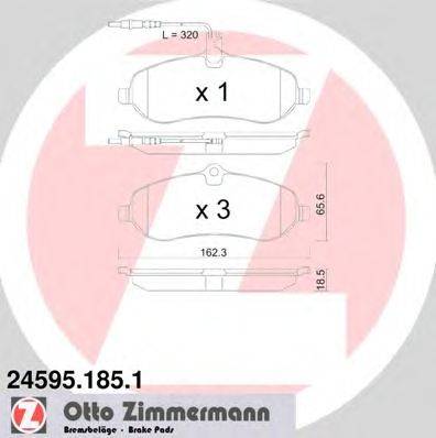 Комплект тормозных колодок, дисковый тормоз ZIMMERMANN 245951851