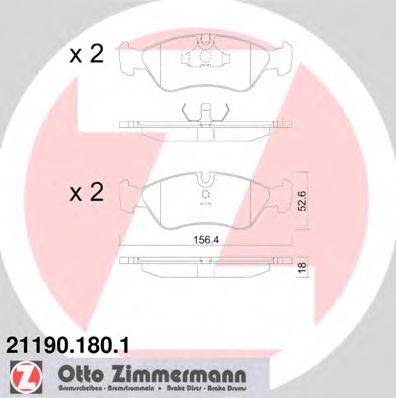 Комплект тормозных колодок, дисковый тормоз ZIMMERMANN 21190.180.1
