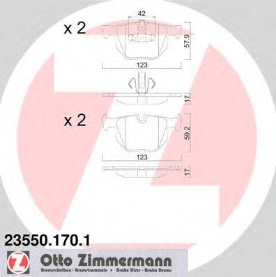 Комплект тормозных колодок, дисковый тормоз ZIMMERMANN 23550