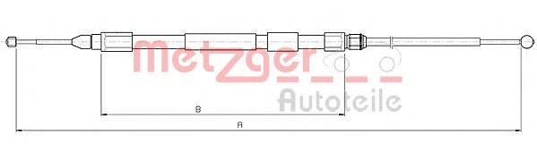 Трос, стояночная тормозная система METZGER 104267