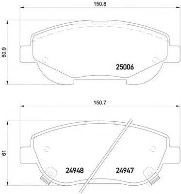 Комплект тормозных колодок, дисковый тормоз TOYOTA 04465YZZED