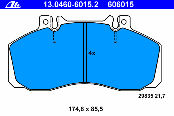 Комплект тормозных колодок, дисковый тормоз ATE 13046060152