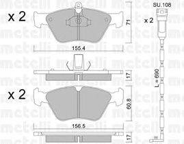 Комплект тормозных колодок, дисковый тормоз METELLI 22-0128-0K