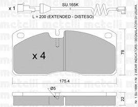 Комплект тормозных колодок, дисковый тормоз METELLI 22-0269-4K