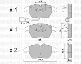 Комплект тормозных колодок, дисковый тормоз METELLI 22-0548-0