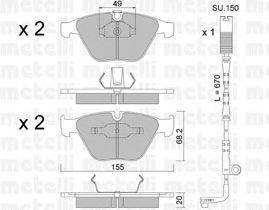 Комплект тормозных колодок, дисковый тормоз METELLI 22-0558-0K