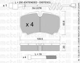 Комплект тормозных колодок, дисковый тормоз METELLI 22-0604-1K