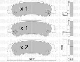 Комплект тормозных колодок, дисковый тормоз METELLI 2207220