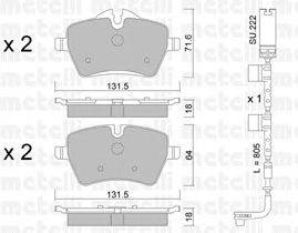 Комплект тормозных колодок, дисковый тормоз METELLI 22-0768-1K