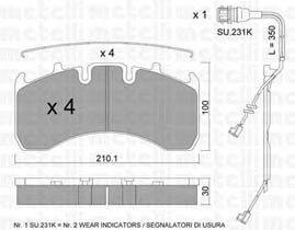 Комплект тормозных колодок, дисковый тормоз METELLI 22-0650-1K
