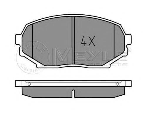 Комплект тормозных колодок, дисковый тормоз MEYLE 21552