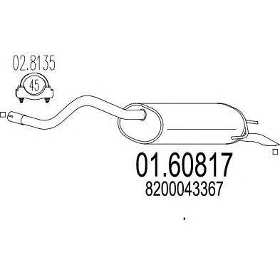 Глушитель выхлопных газов конечный MTS 01.60817