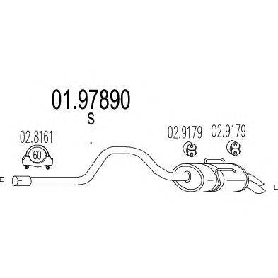 Глушитель выхлопных газов конечный MTS 0197890
