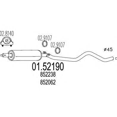 Средний глушитель выхлопных газов MTS 01.52190